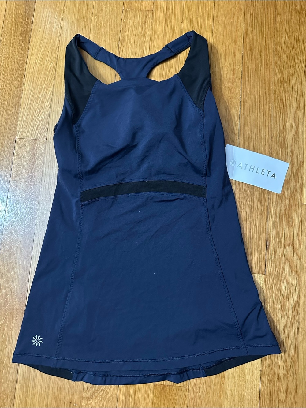 NWT Athleta Ace Racer Tank Size Small Navy/Black